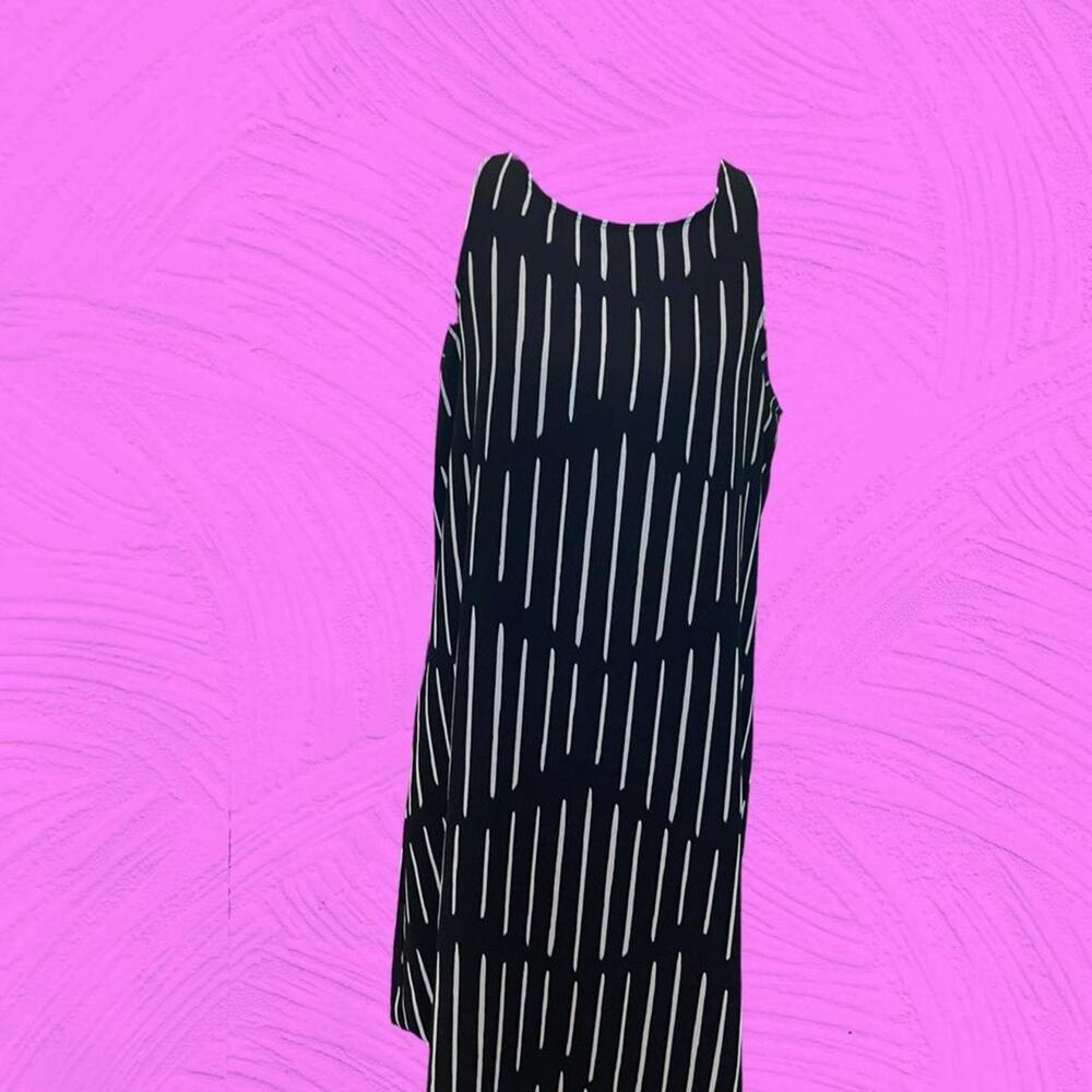 Black white vertical striped Dress
